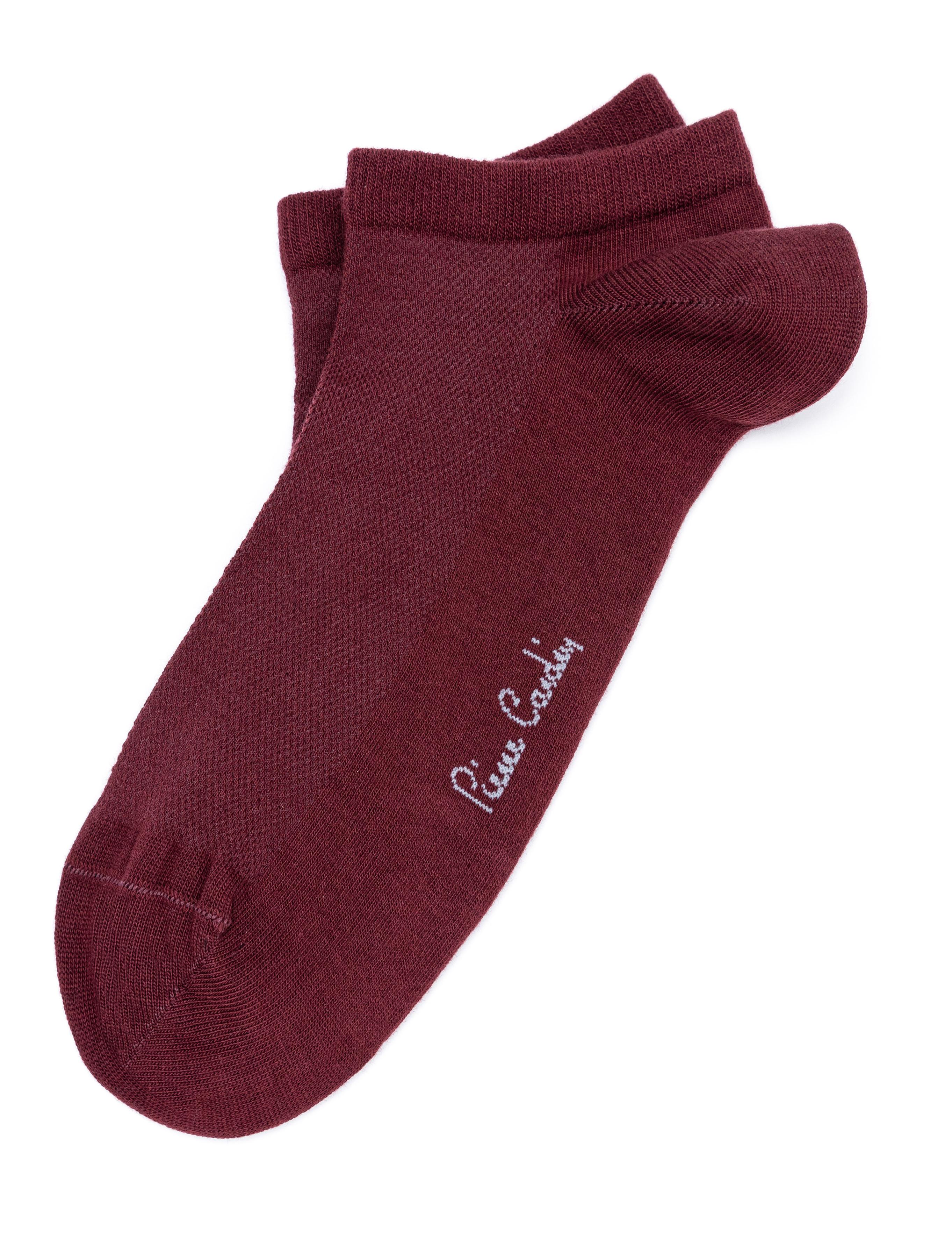 Erkek Pamuk Karışımlı Bordo Patik Basic Çorap