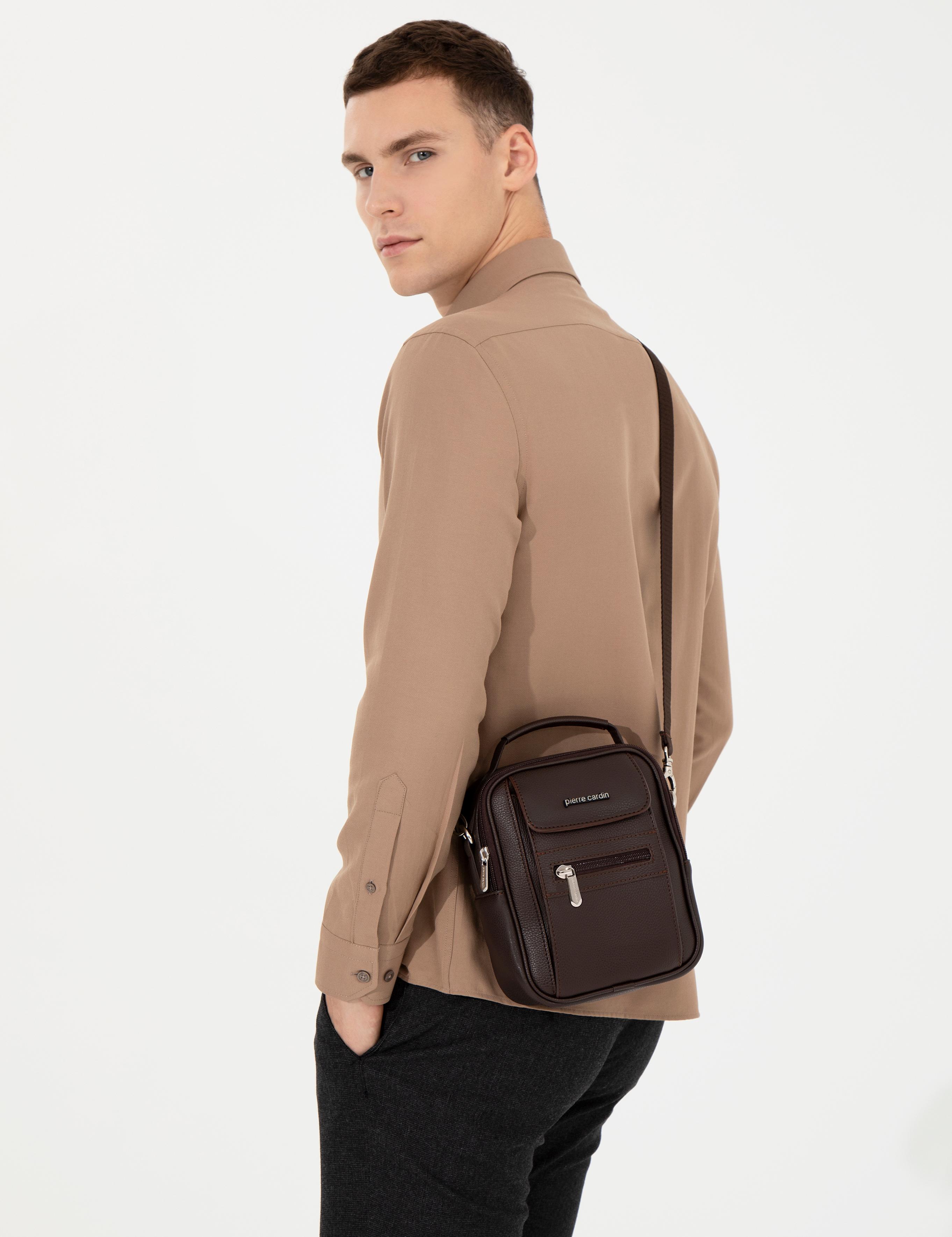 Erkek Kahverengi Askılı El Çantası