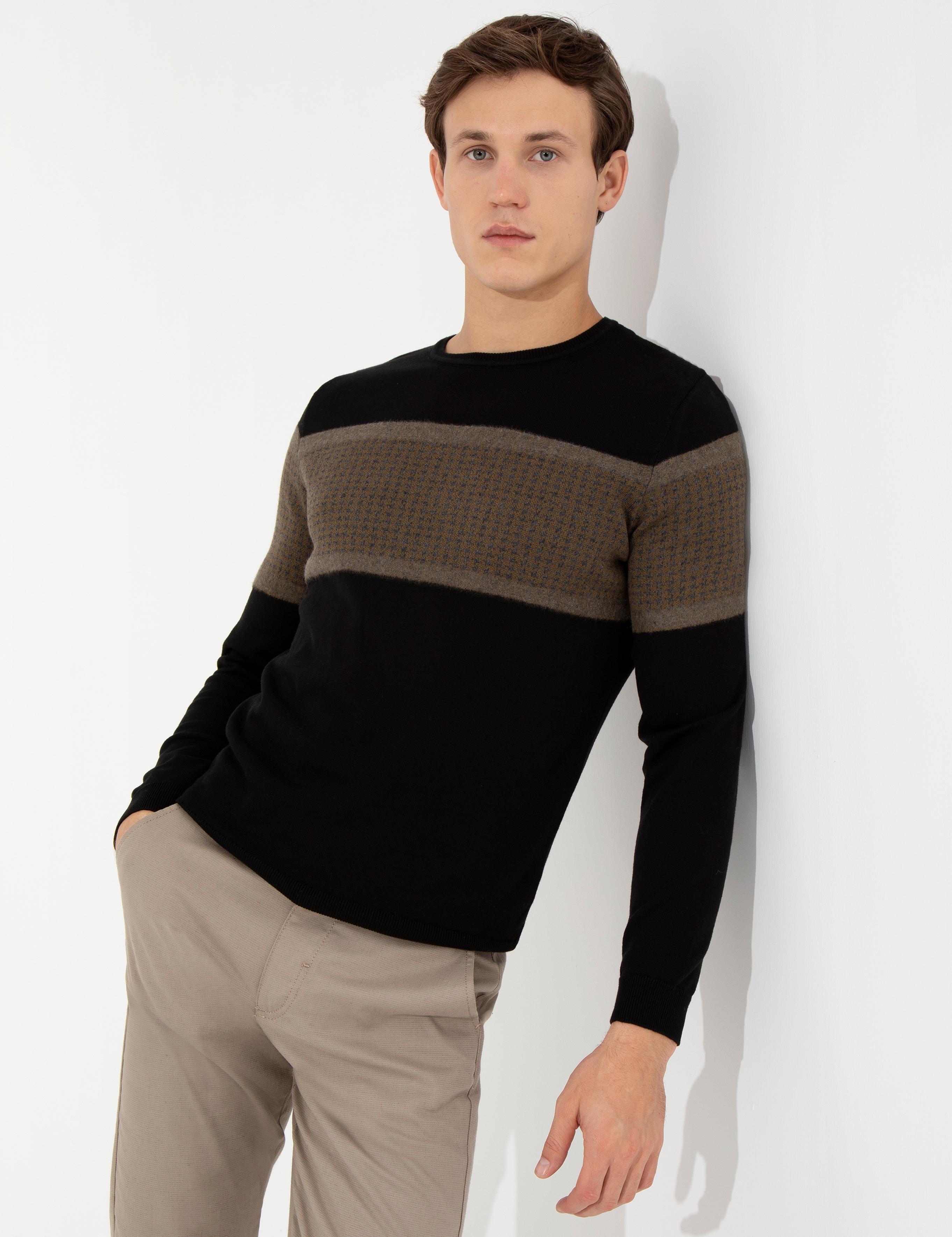 Siyah Slim Fit Triko Kazak