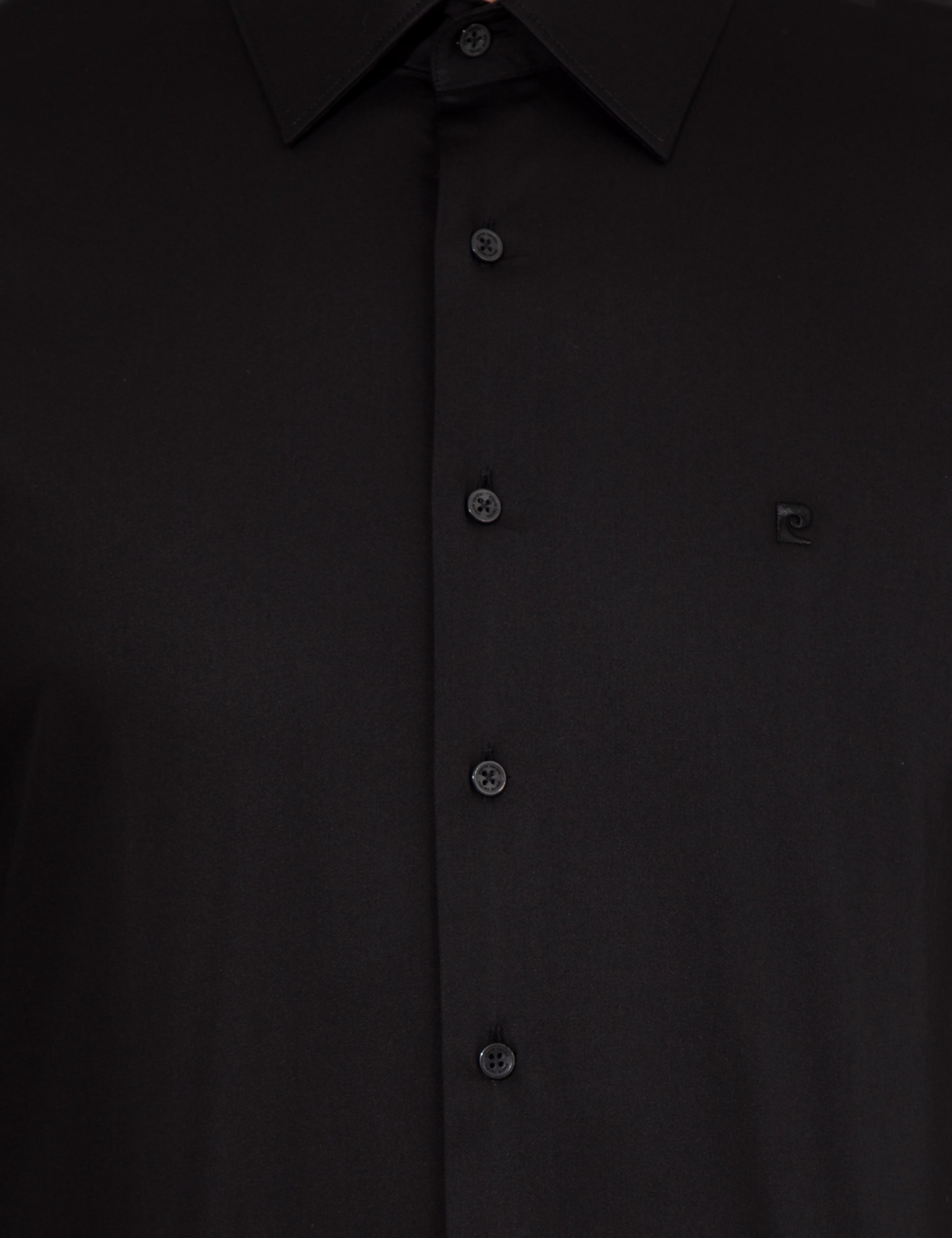 Siyah Slim Fit Uzun Kollu Klasik Gömlek - Image 6