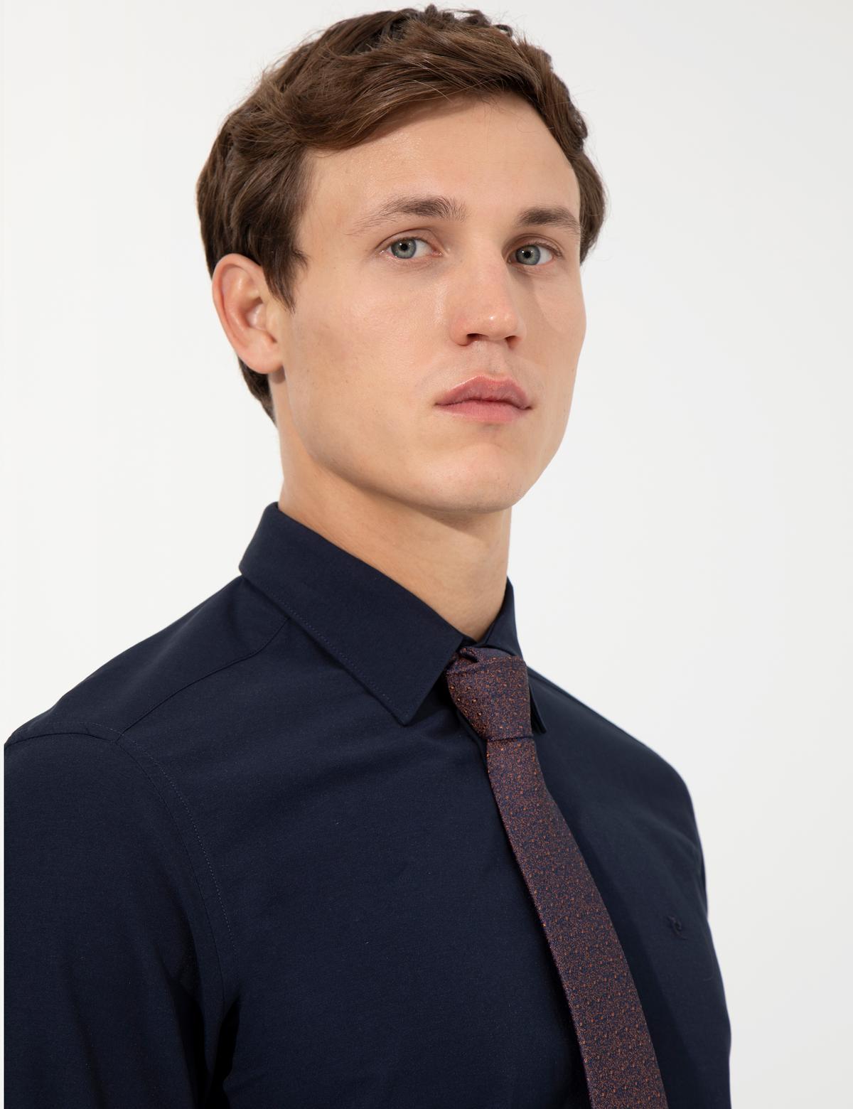 Lacivert Regular Fit Uzun Kollu Klasik Gömlek - 50258982010