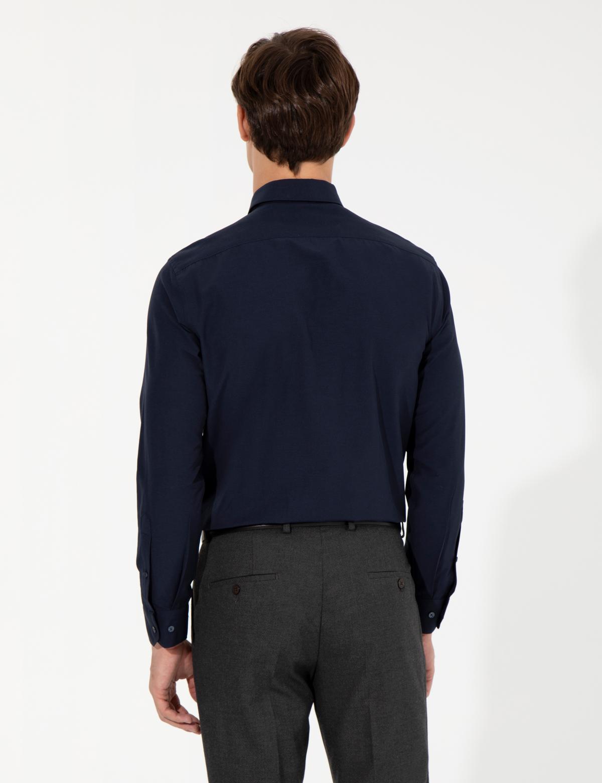 Lacivert Regular Fit Uzun Kollu Klasik Gömlek - 50258982010