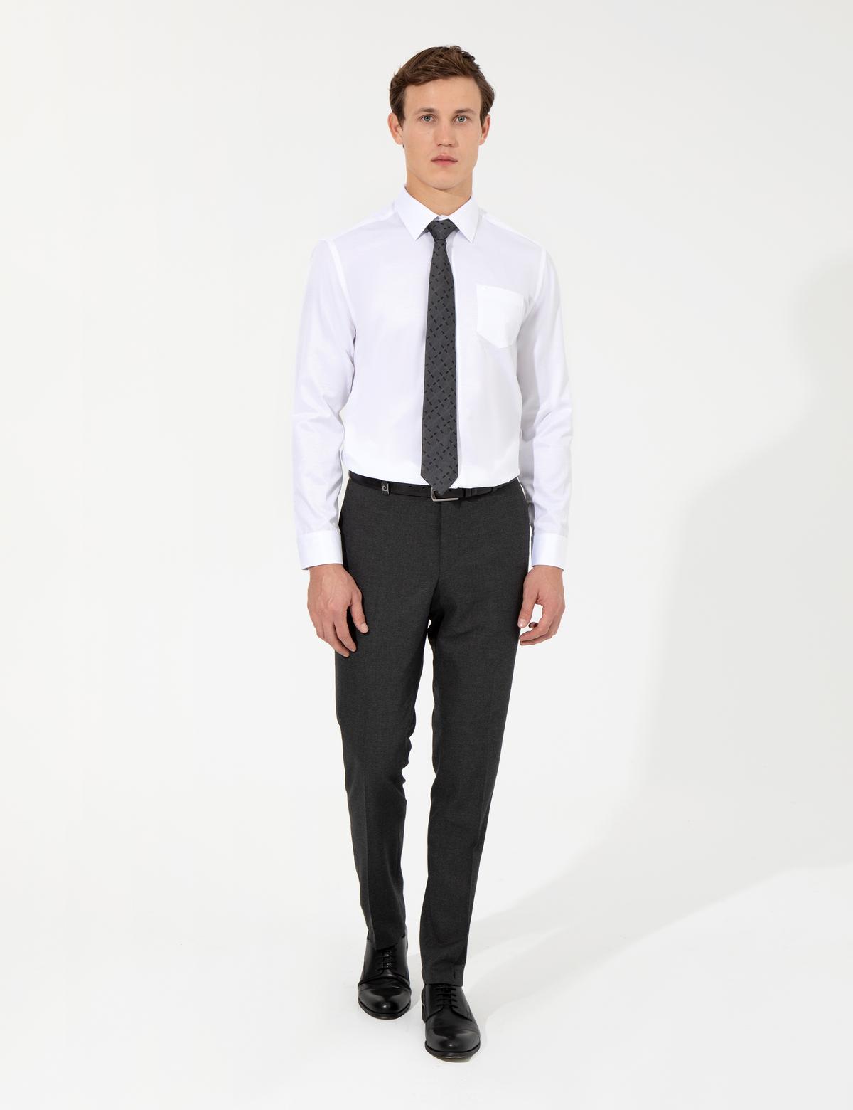 Beyaz Regular Fit Uzun Kollu Klasik Gömlek - 50258931005