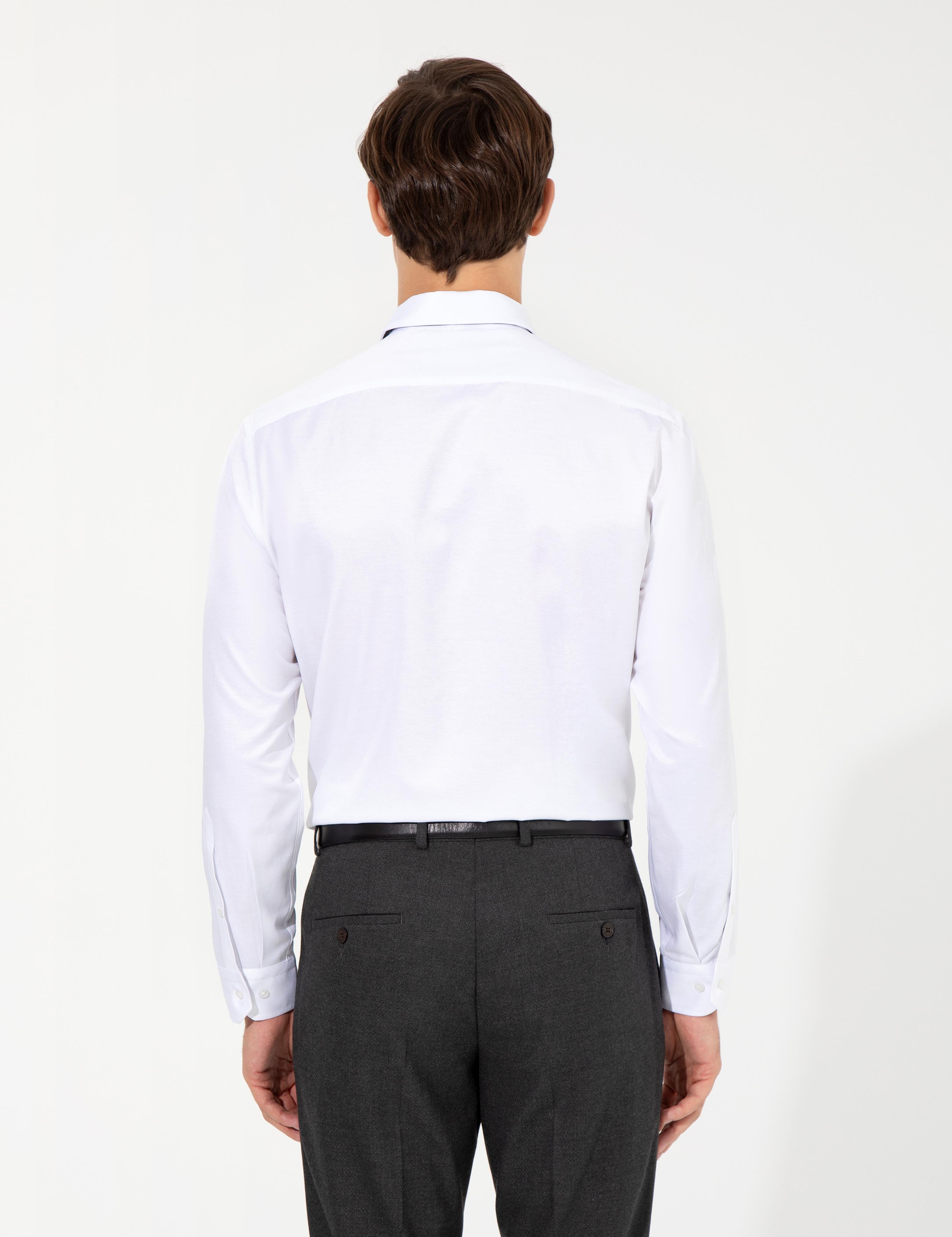 Beyaz Regular Fit Uzun Kollu Klasik Gömlek