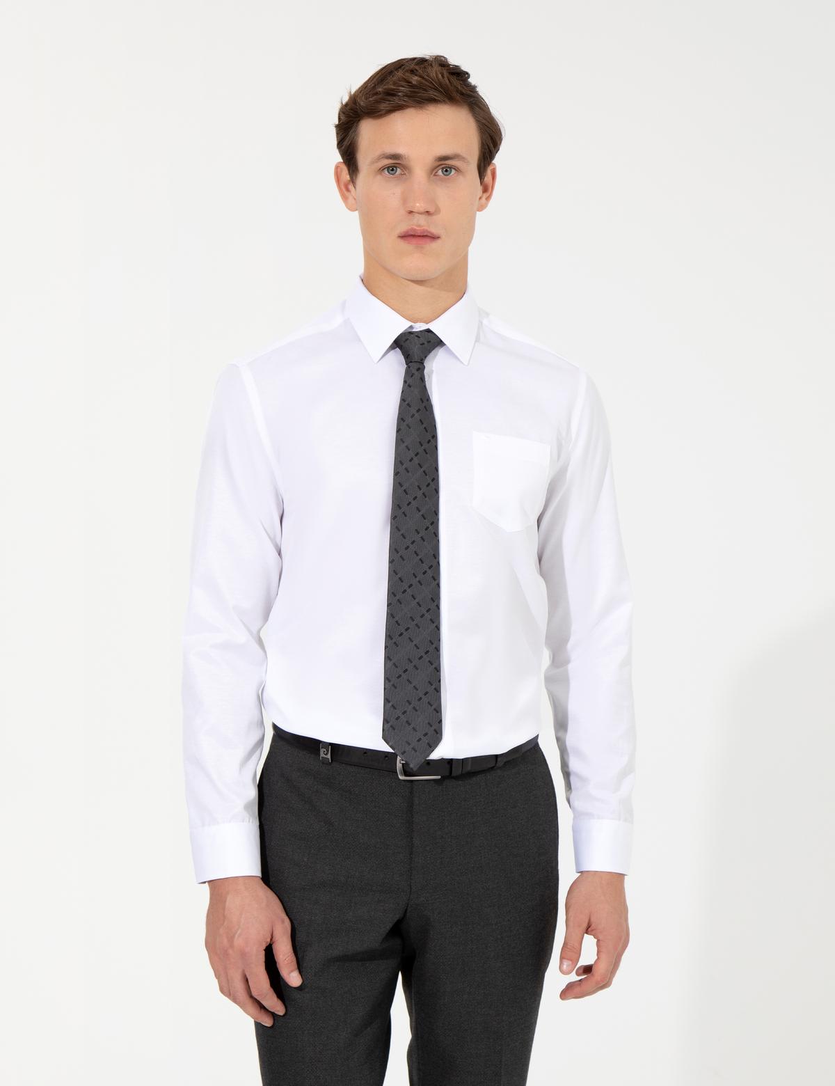 Beyaz Regular Fit Uzun Kollu Klasik Gömlek - 50258931005