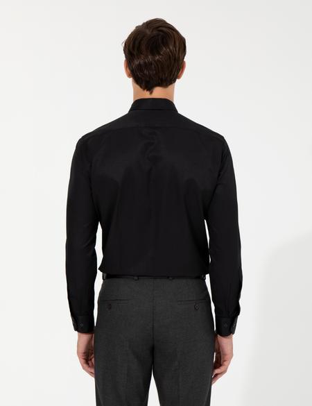 Siyah Regular Fit Uzun Kollu Klasik Gömlek - 50258931014
