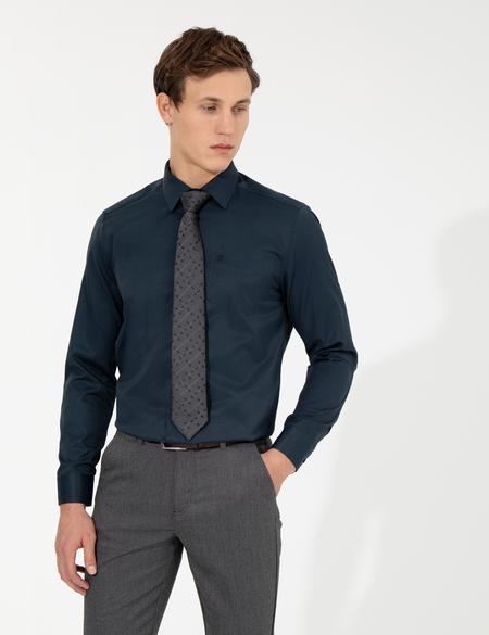 Lacivert Regular Fit Uzun Kollu Klasik Gömlek - 50258931033