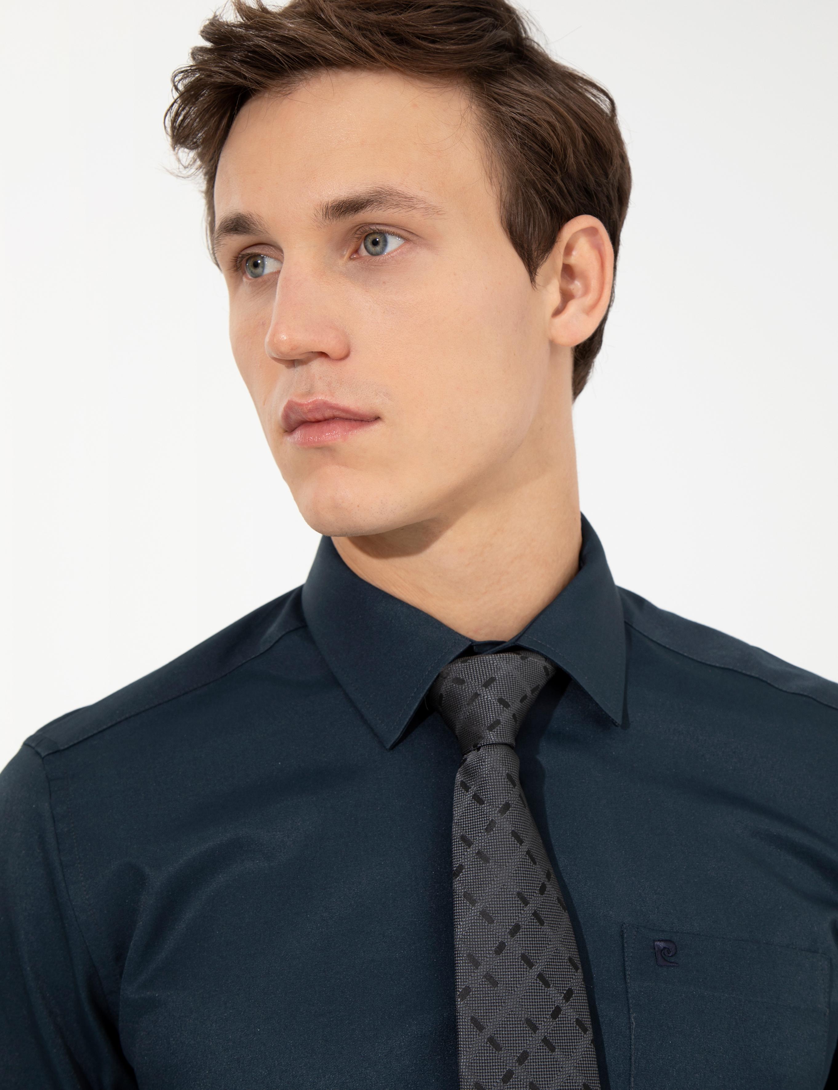 Lacivert Regular Fit Uzun Kollu Klasik Gömlek