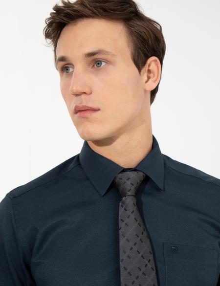 Lacivert Regular Fit Uzun Kollu Klasik Gömlek - 50258931033