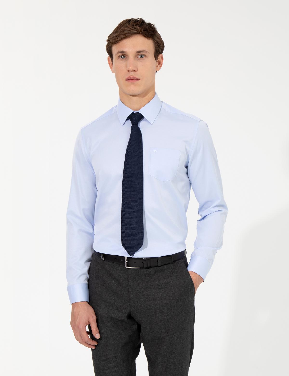 Açık Mavi Regular Fit Uzun Kollu Klasik Gömlek