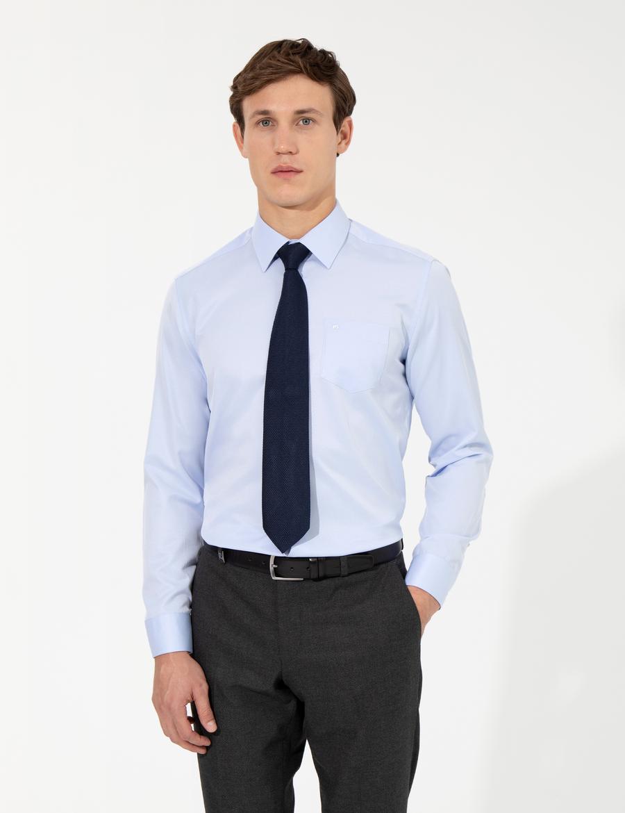 Açık Mavi Regular Fit Uzun Kollu Klasik Gömlek