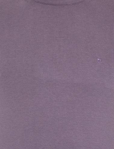 Lila Slim Fit Çeyrek Yaka Basic Triko Kazak