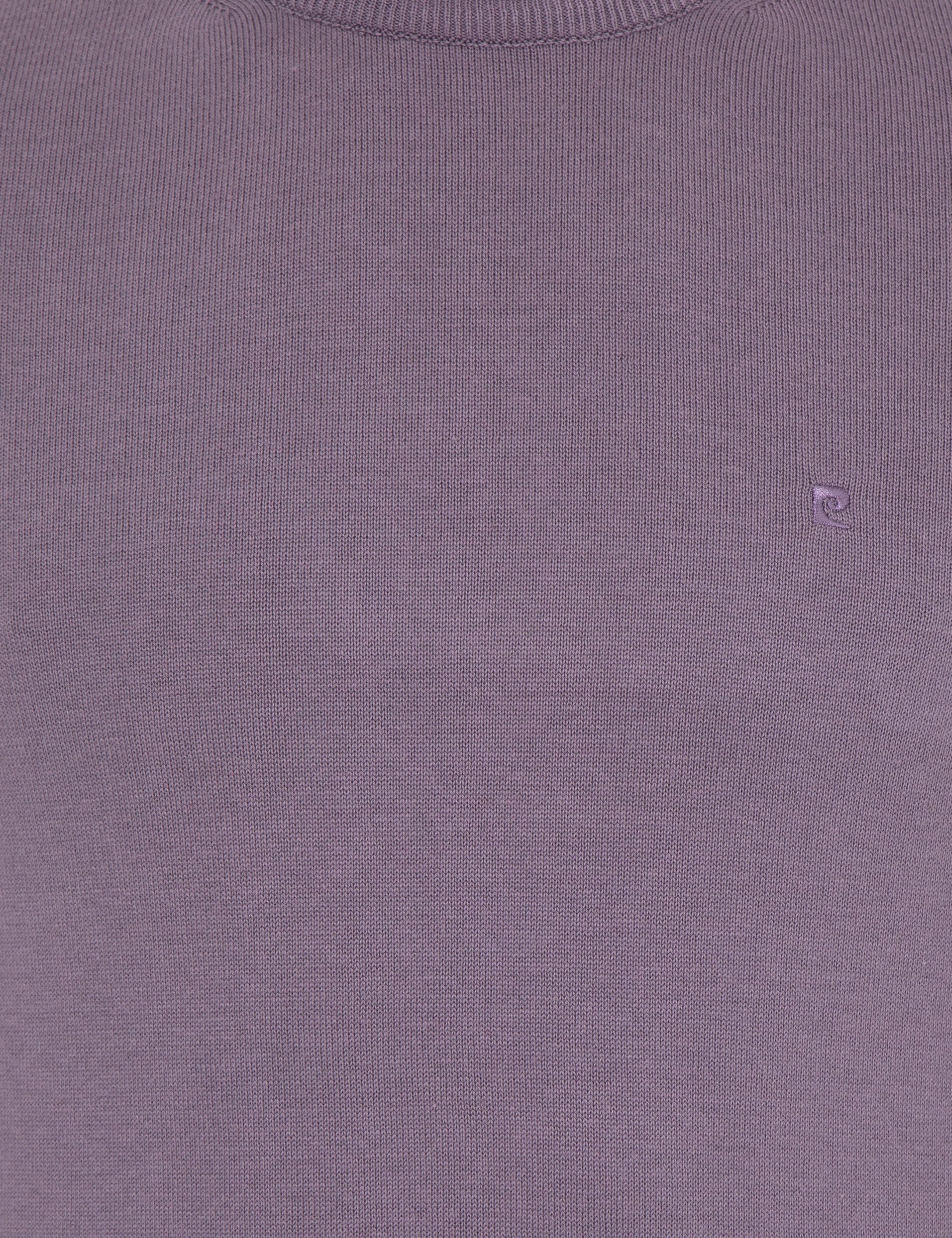 Lila Slim Fit Çeyrek Yaka Basic Triko Kazak - Image 6