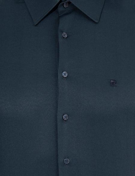 Lacivert Slim Fit Uzun Kollu Klasik Gömlek - 50258918015