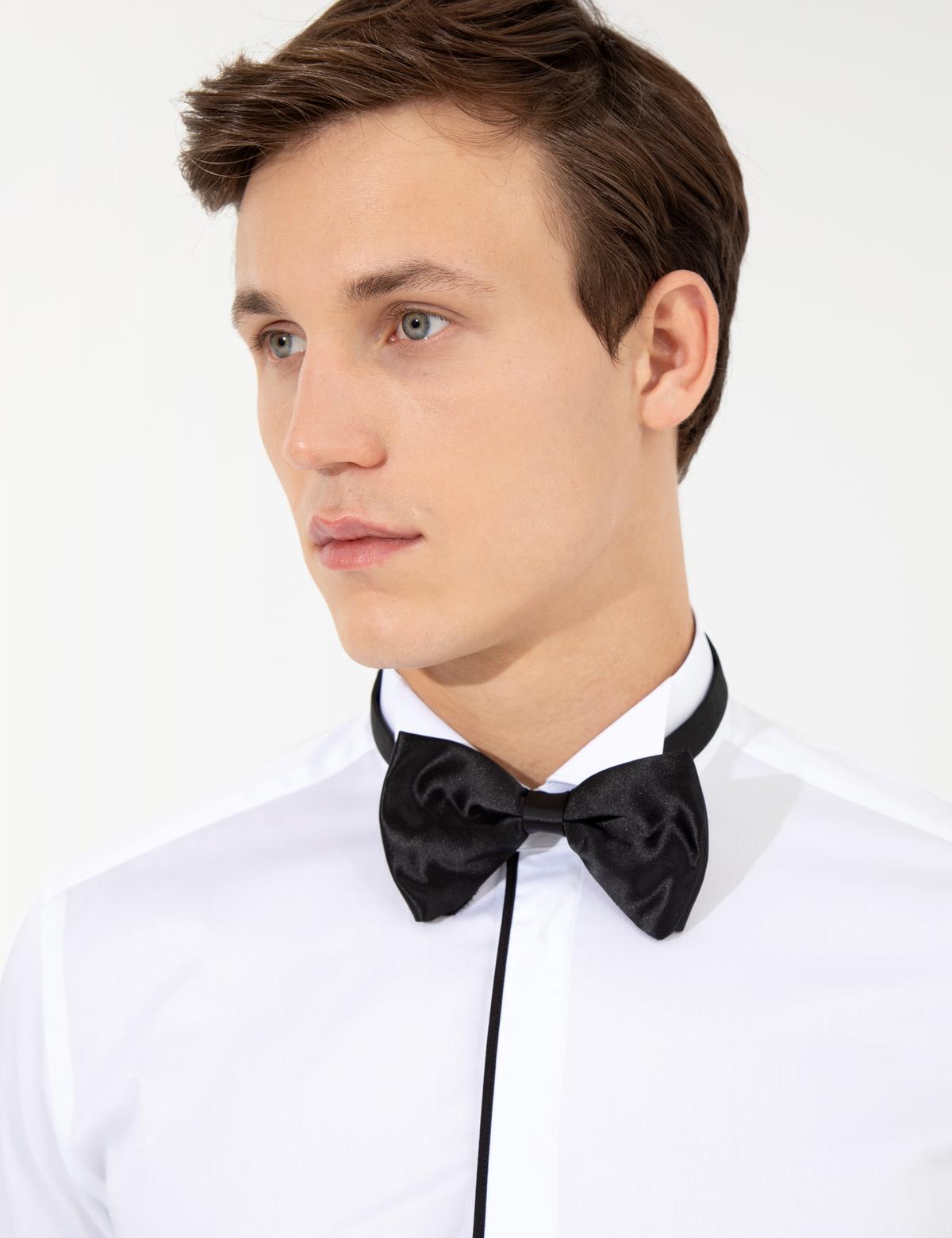 Beyaz Slim Fit Smokin Gömlek - 50251061007