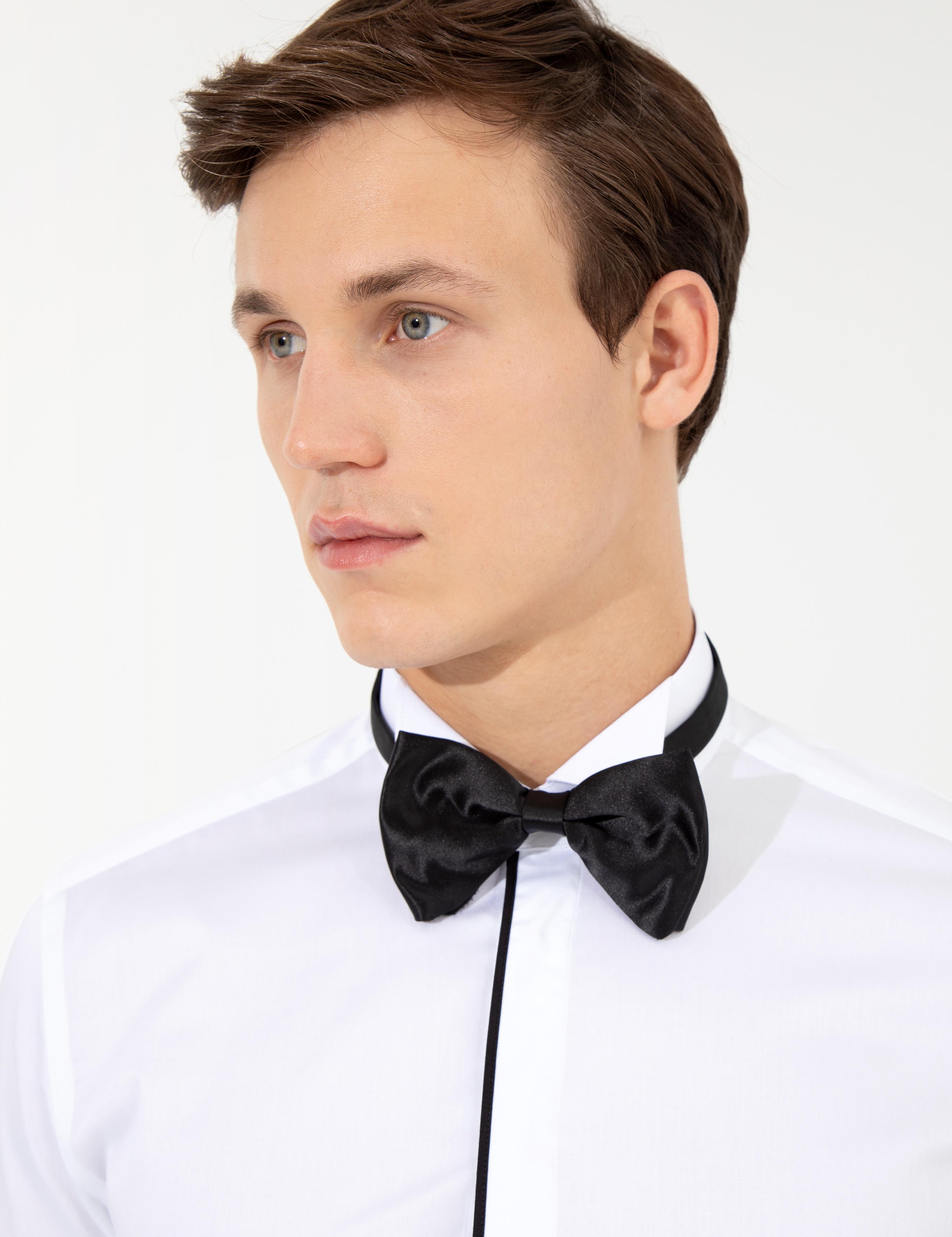 Beyaz Slim Fit Smokin Gömlek