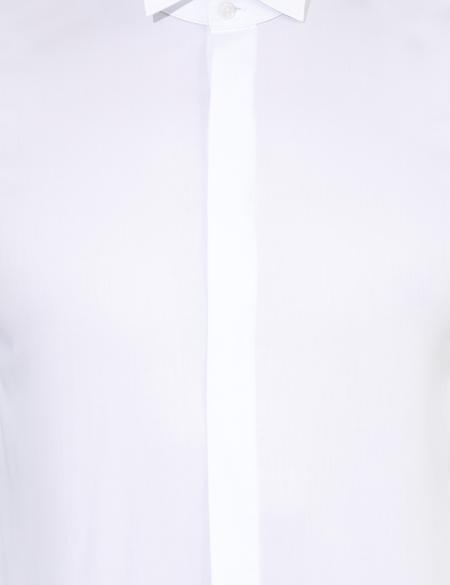 Beyaz Slim Fit Smokin Gömlek - 50256439009