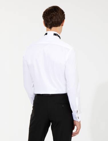 Beyaz Slim Fit Smokin Gömlek