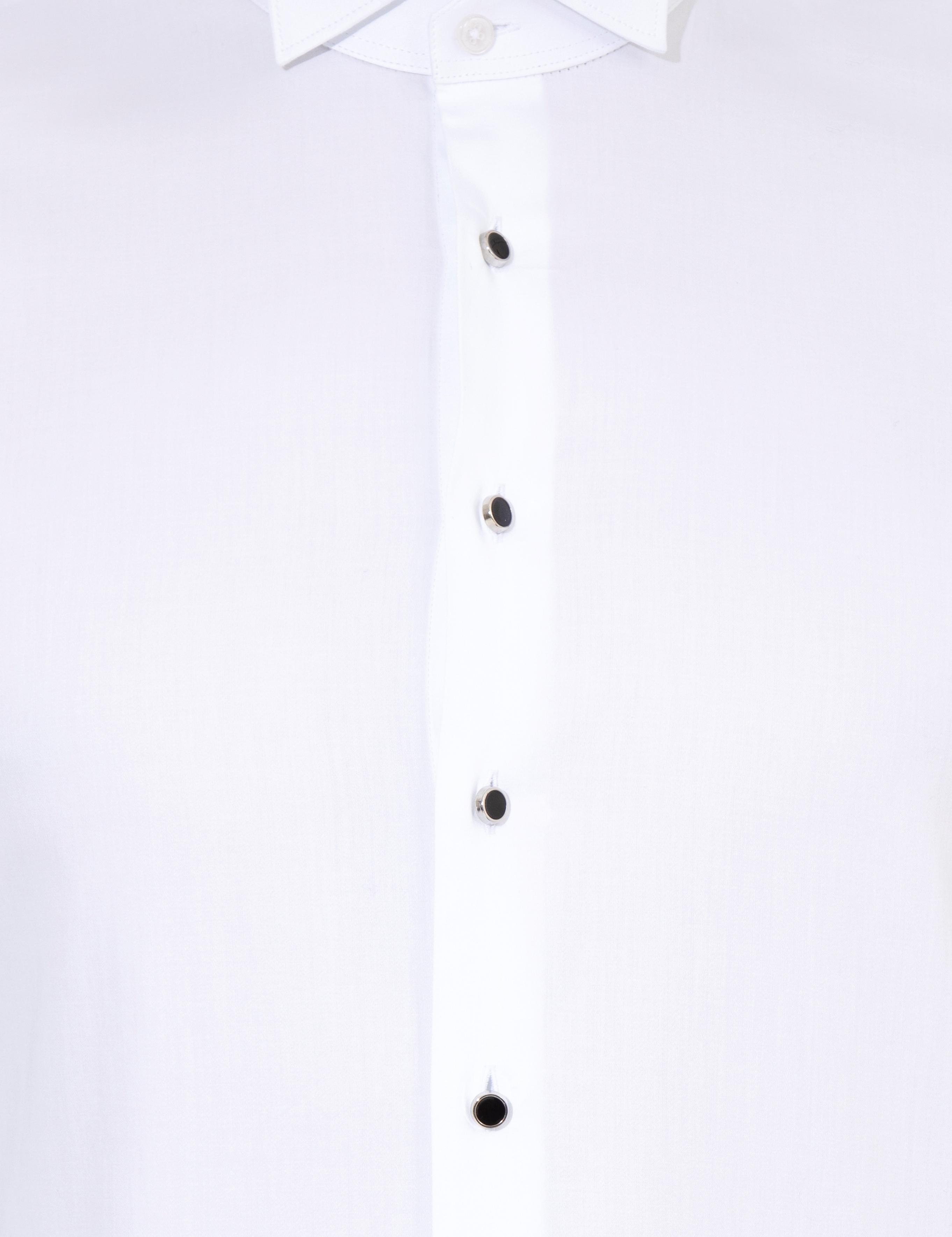 Beyaz Slim Fit Smokin Gömlek