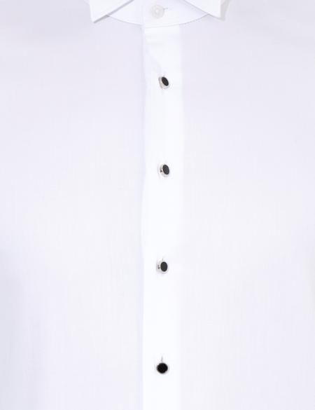 Beyaz Slim Fit Smokin Gömlek - 50251064008