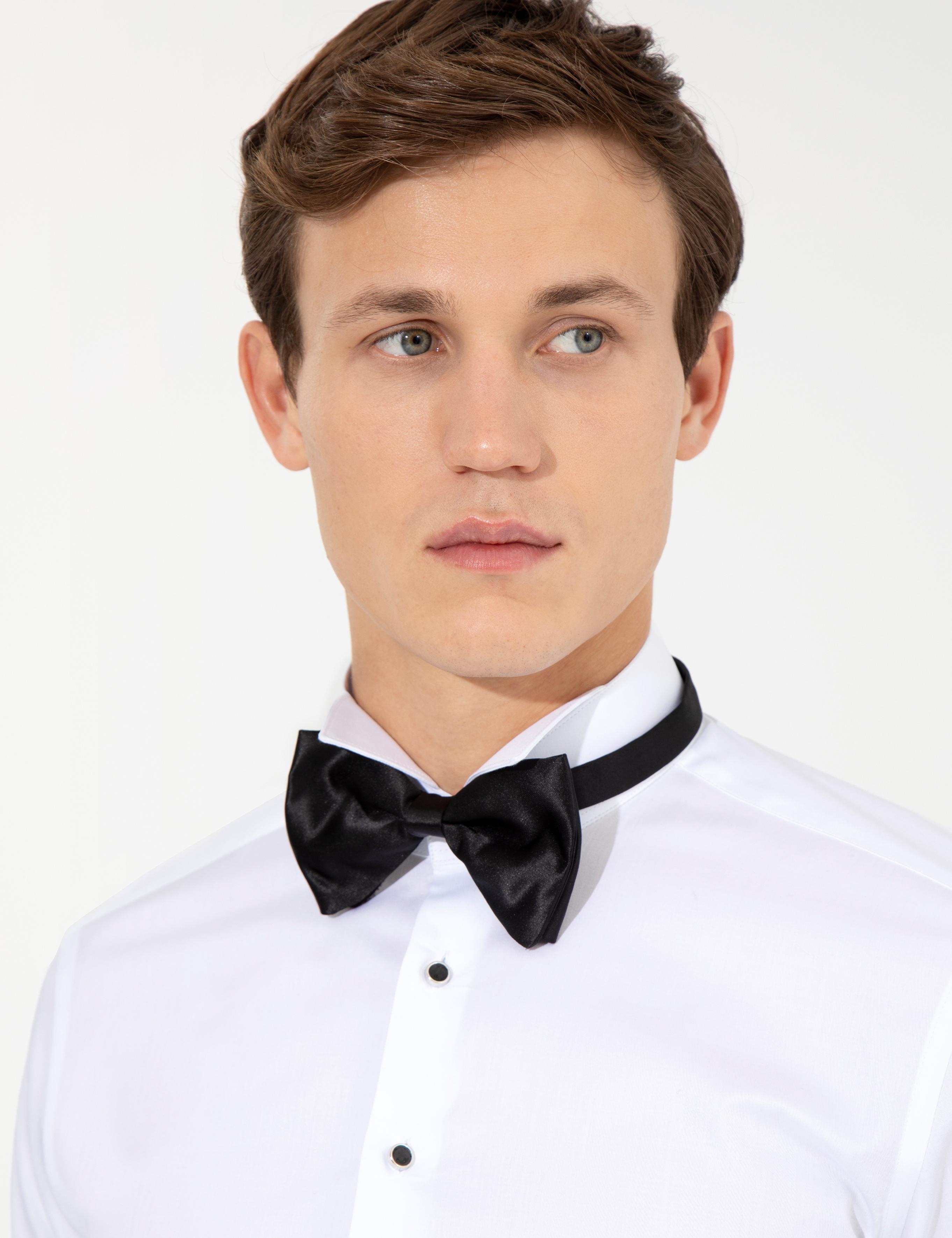 Beyaz Slim Fit Smokin Gömlek