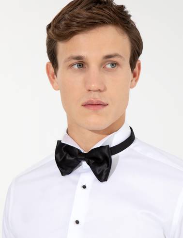 Beyaz Slim Fit Smokin Gömlek