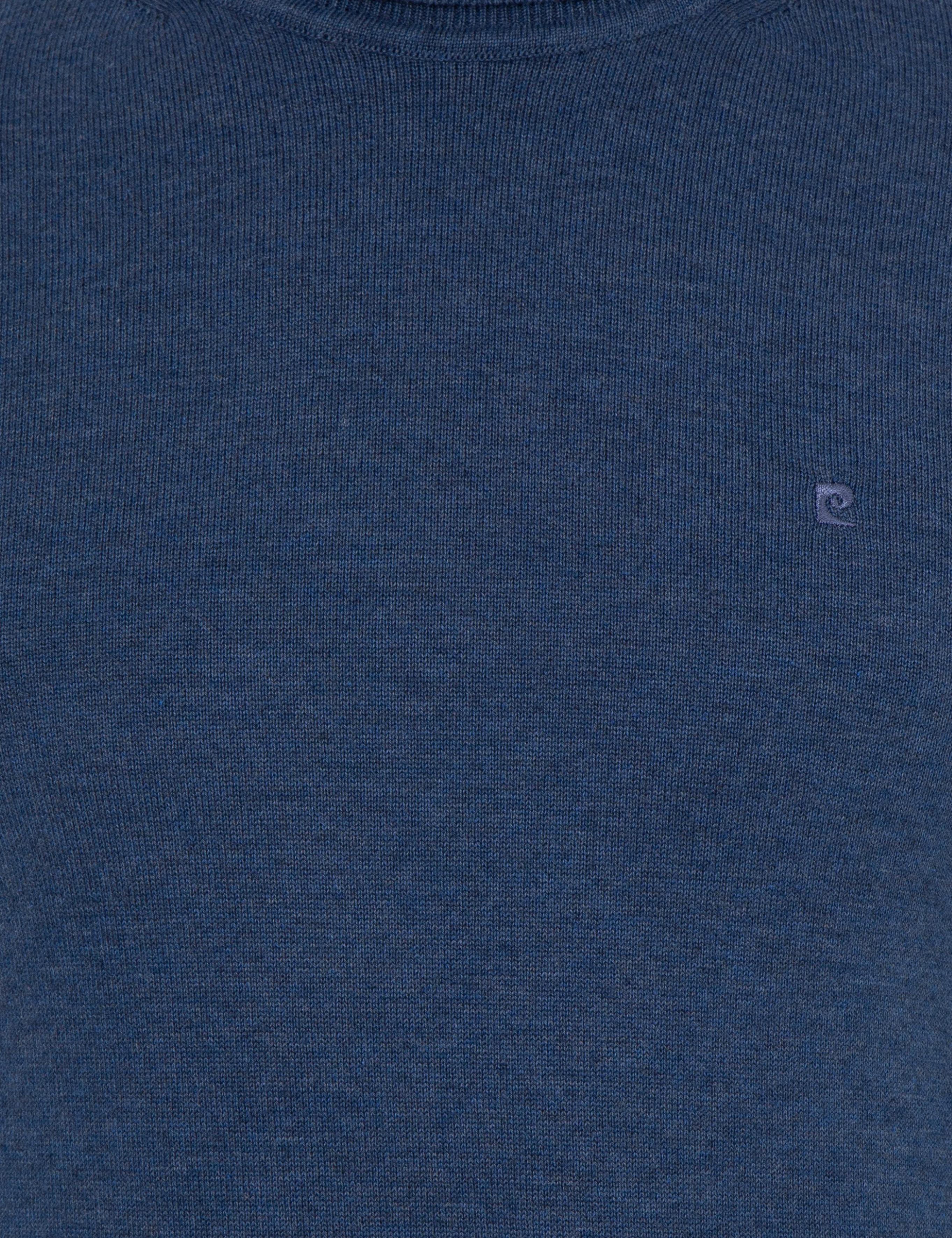 İndigo Melanj Slim Fit Balıkçı Yaka Basic Triko Kazak