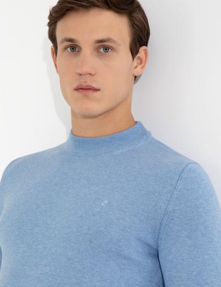 Mavi Melanj Slim Fit Çeyrek Yaka Basic Triko Kazak - 50257208028