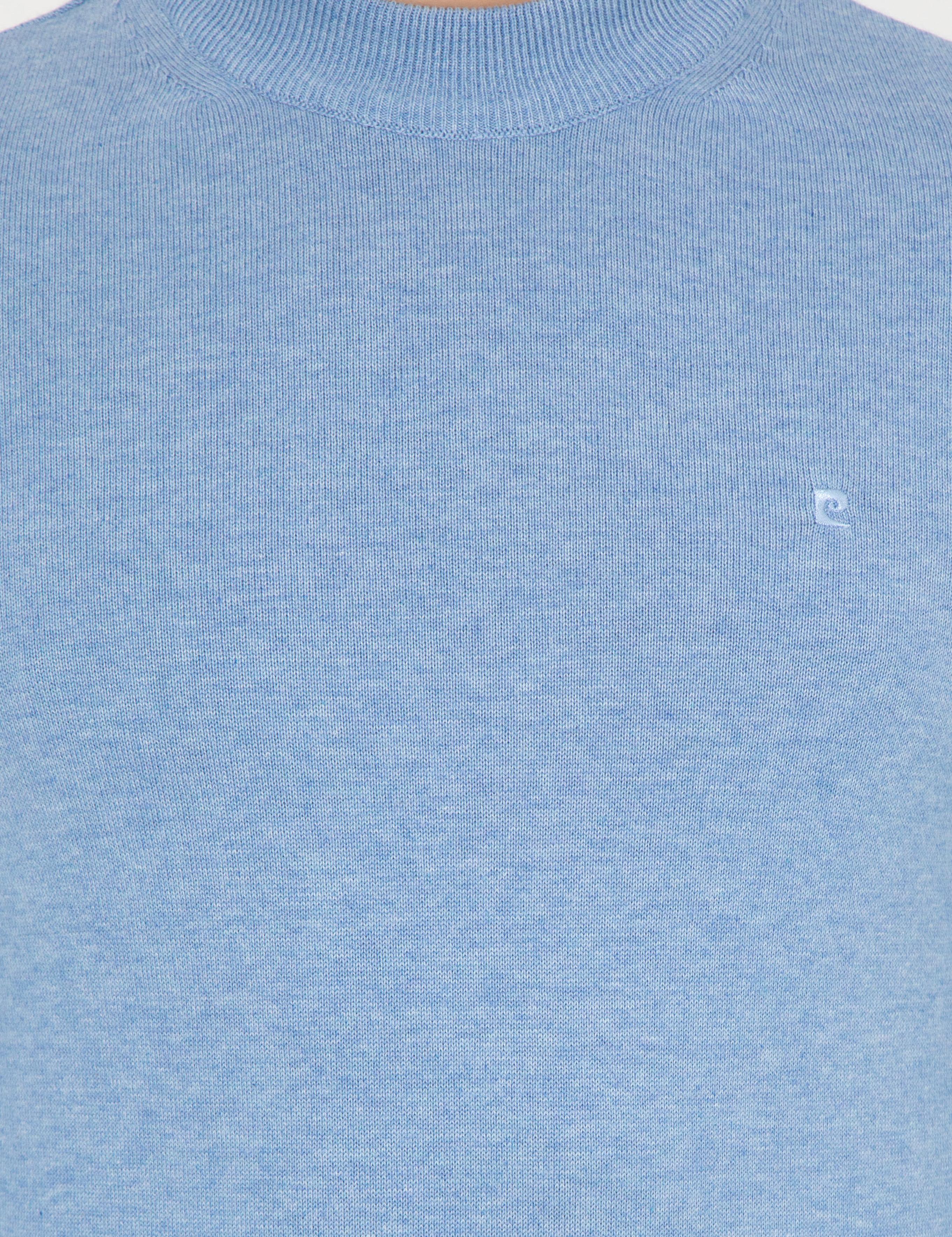 Mavi Melanj Slim Fit Çeyrek Yaka Basic Triko Kazak