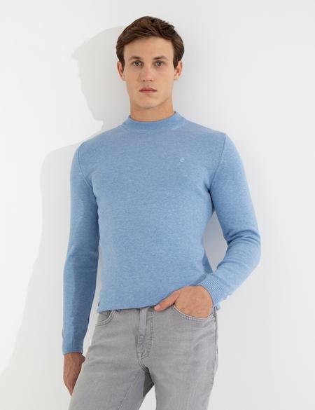 Mavi Melanj Slim Fit Çeyrek Yaka Basic Triko Kazak - 50257208028