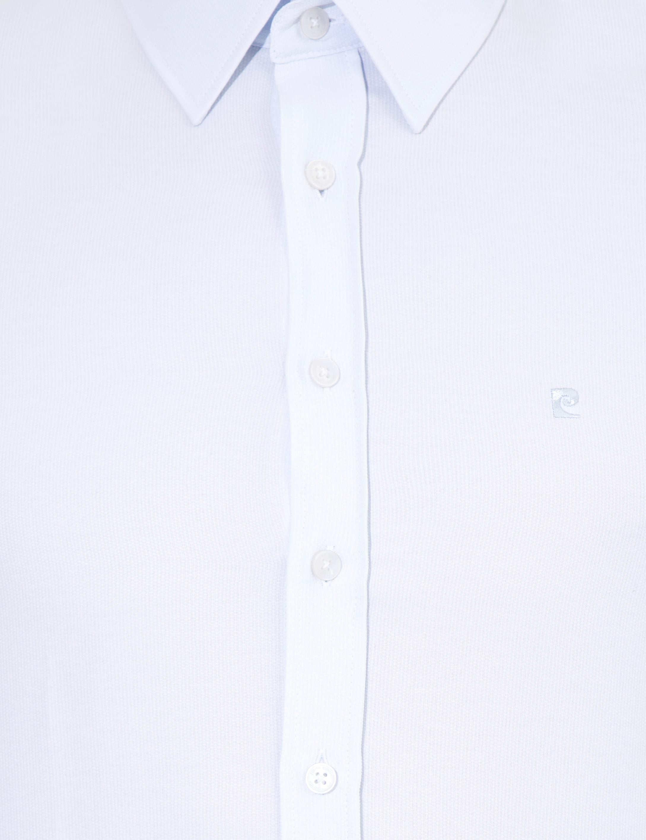 Açık Mavi Slim Fit Armürlü Klasik Gömlek - Image 6