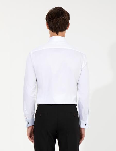 Beyaz Slim Fit Uzun Kollu Klasik Gömlek - 50256423009