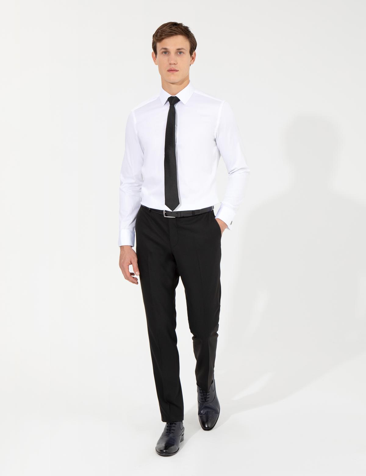 Beyaz Slim Fit Uzun Kollu Klasik Gömlek - 50256423009