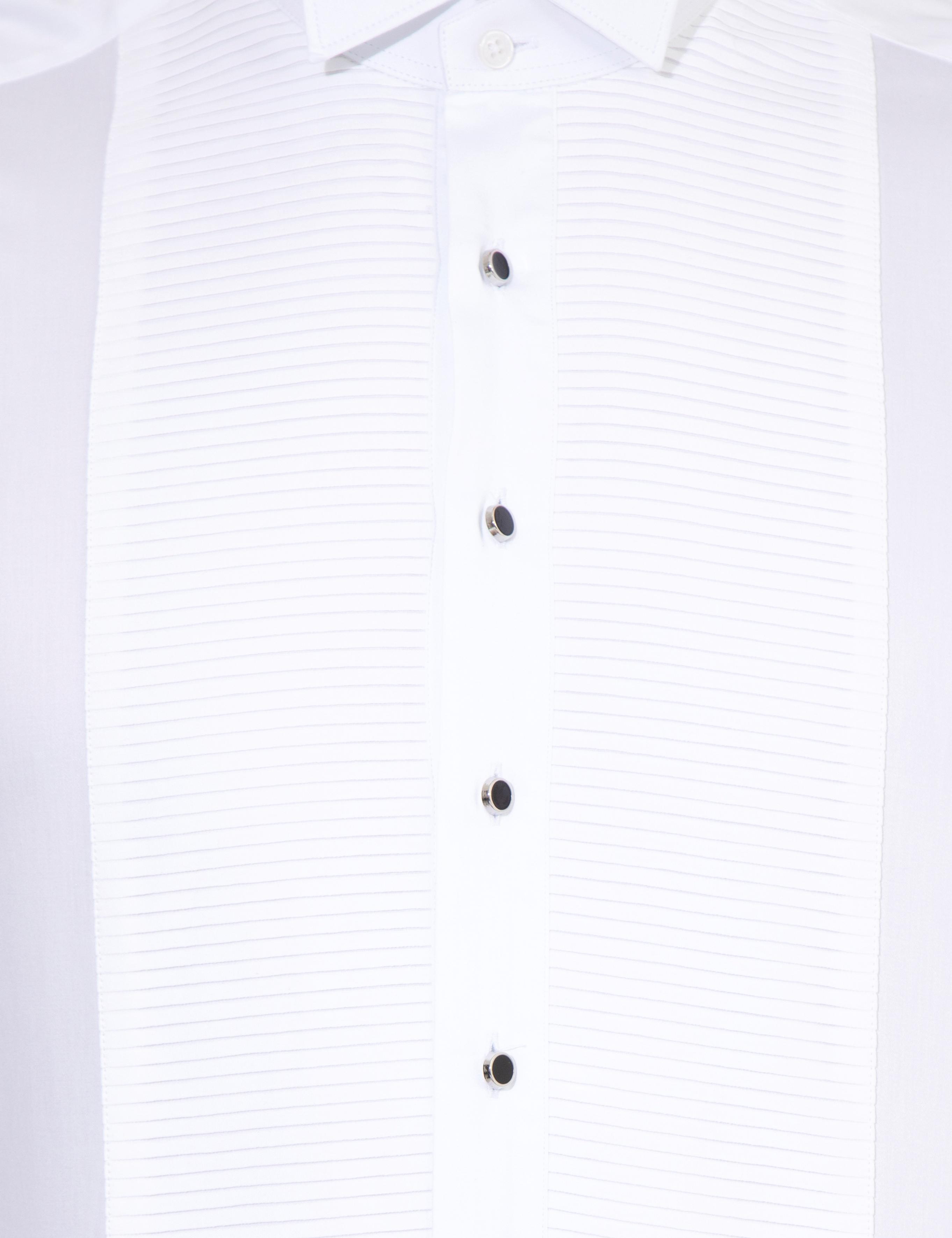 Beyaz Slim Fit Smokin Gömlek