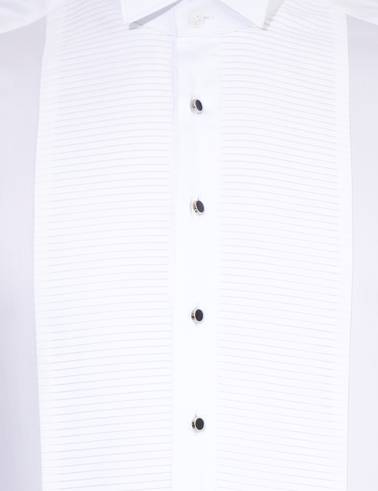 Beyaz Slim Fit Smokin Gömlek