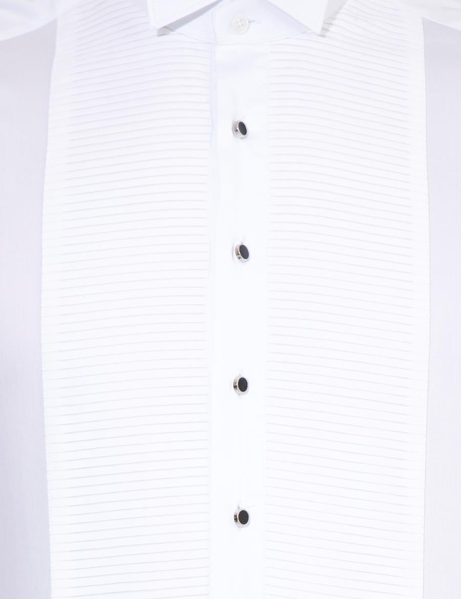 Beyaz Slim Fit Smokin Gömlek