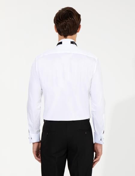 Beyaz Slim Fit Smokin Gömlek - 50251063007