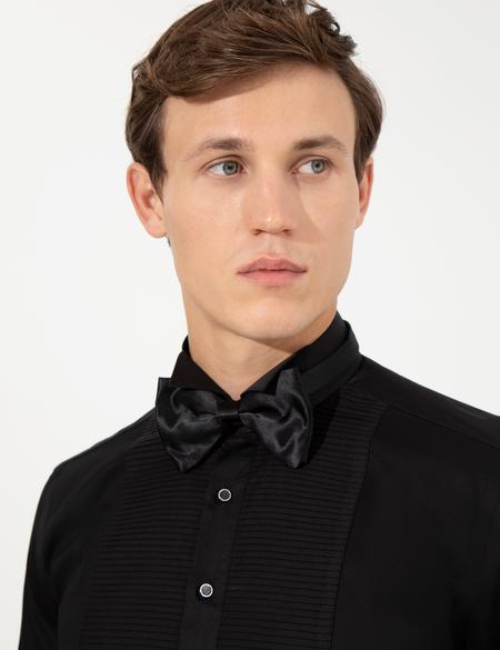 Siyah Slim Fit Smokin Gömlek - 50251063014