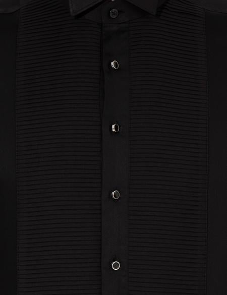 Siyah Slim Fit Smokin Gömlek - 50251063014