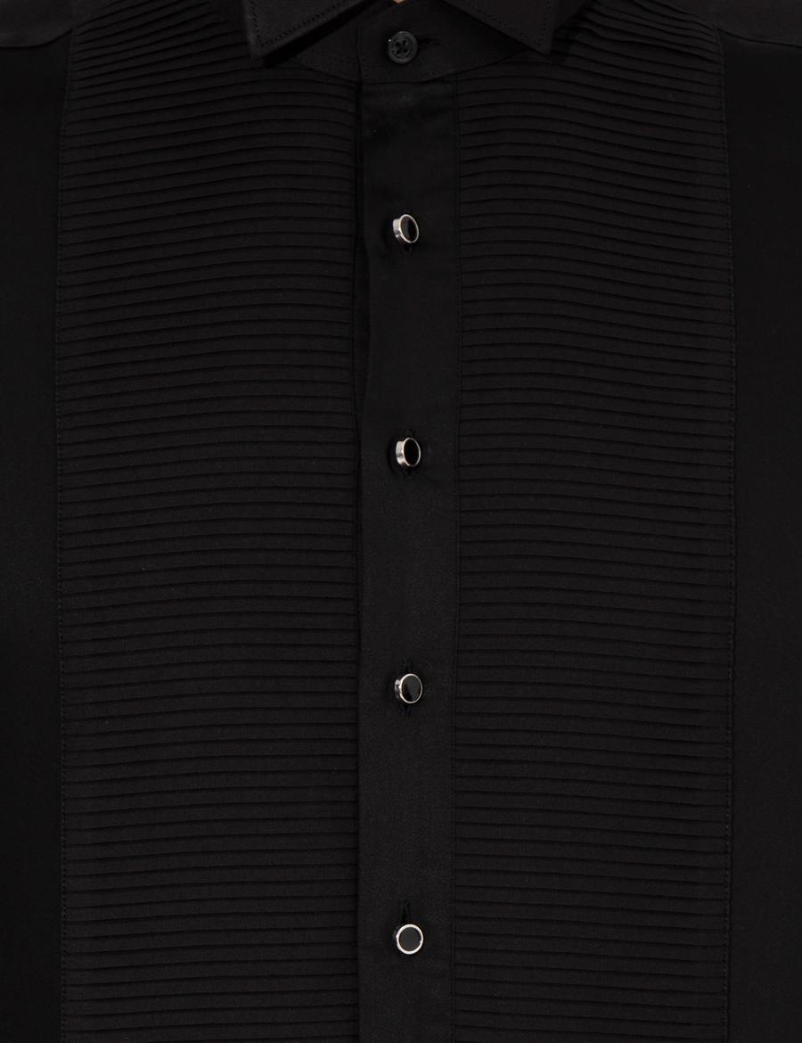 Siyah Slim Fit Smokin Gömlek