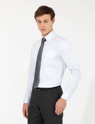 Açık Mavi Regular Fit Uzun Kollu Klasik Gömlek