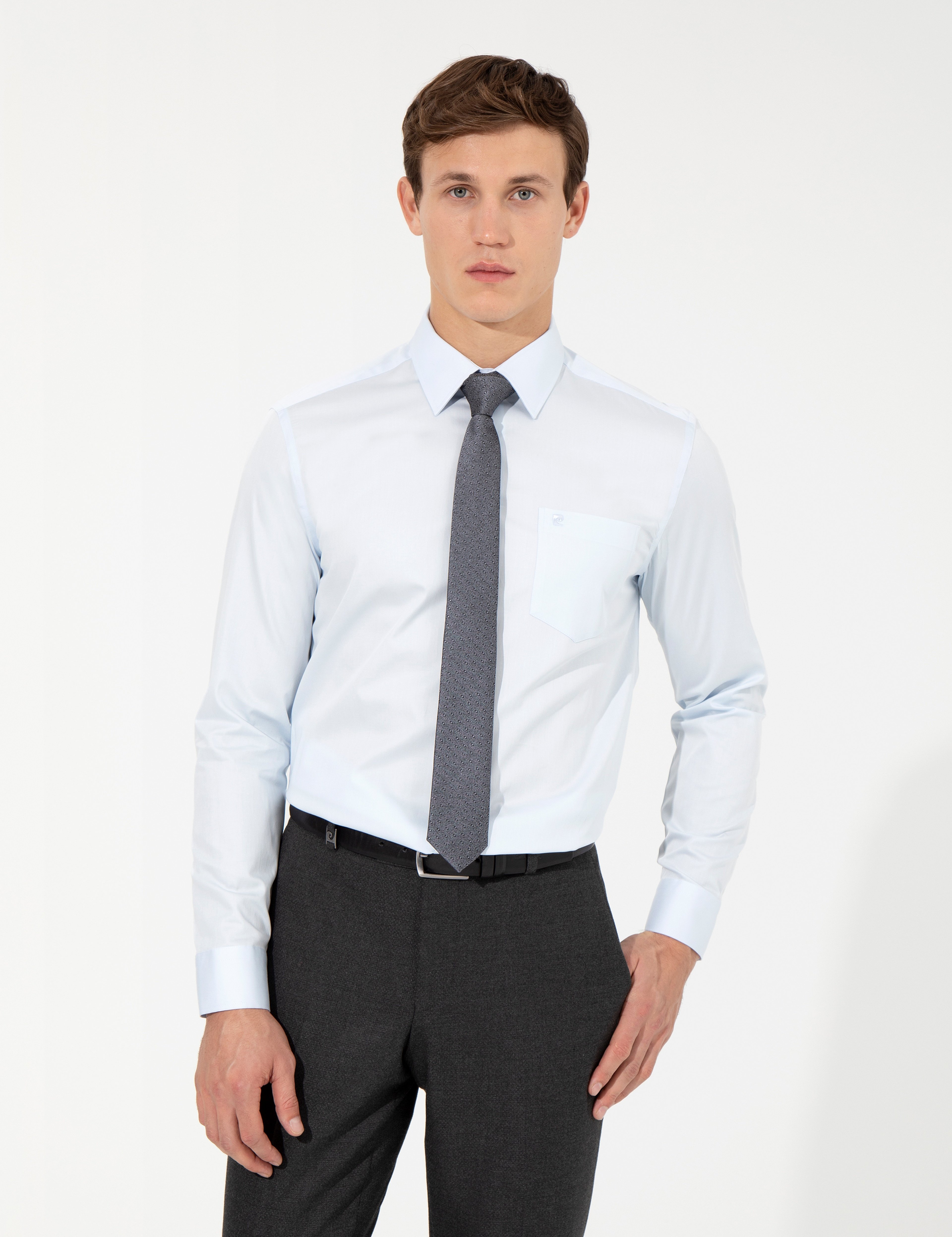 Açık Mavi Regular Fit Uzun Kollu Klasik Gömlek - Image 1