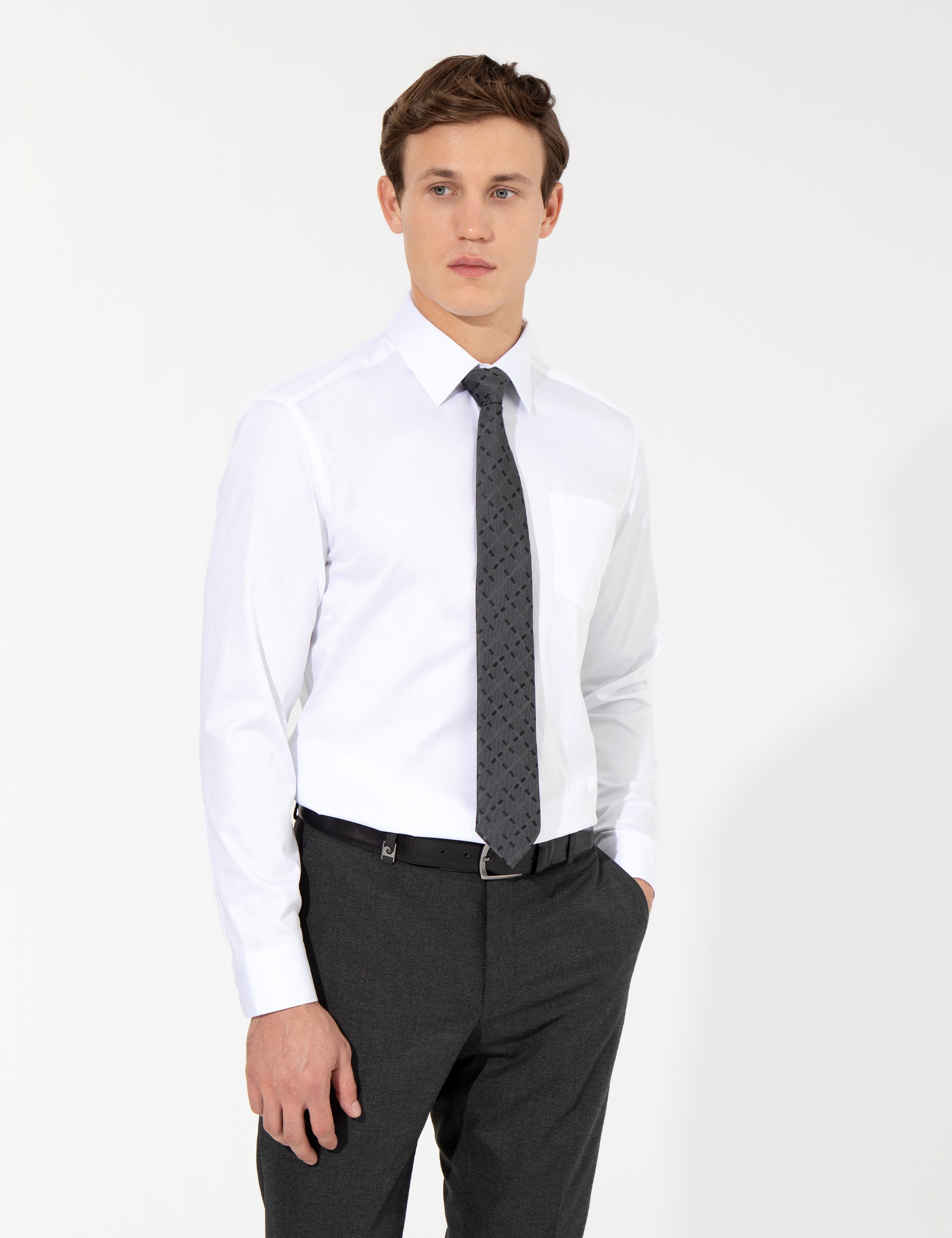 Beyaz Regular Fit Uzun Kollu Klasik Gömlek