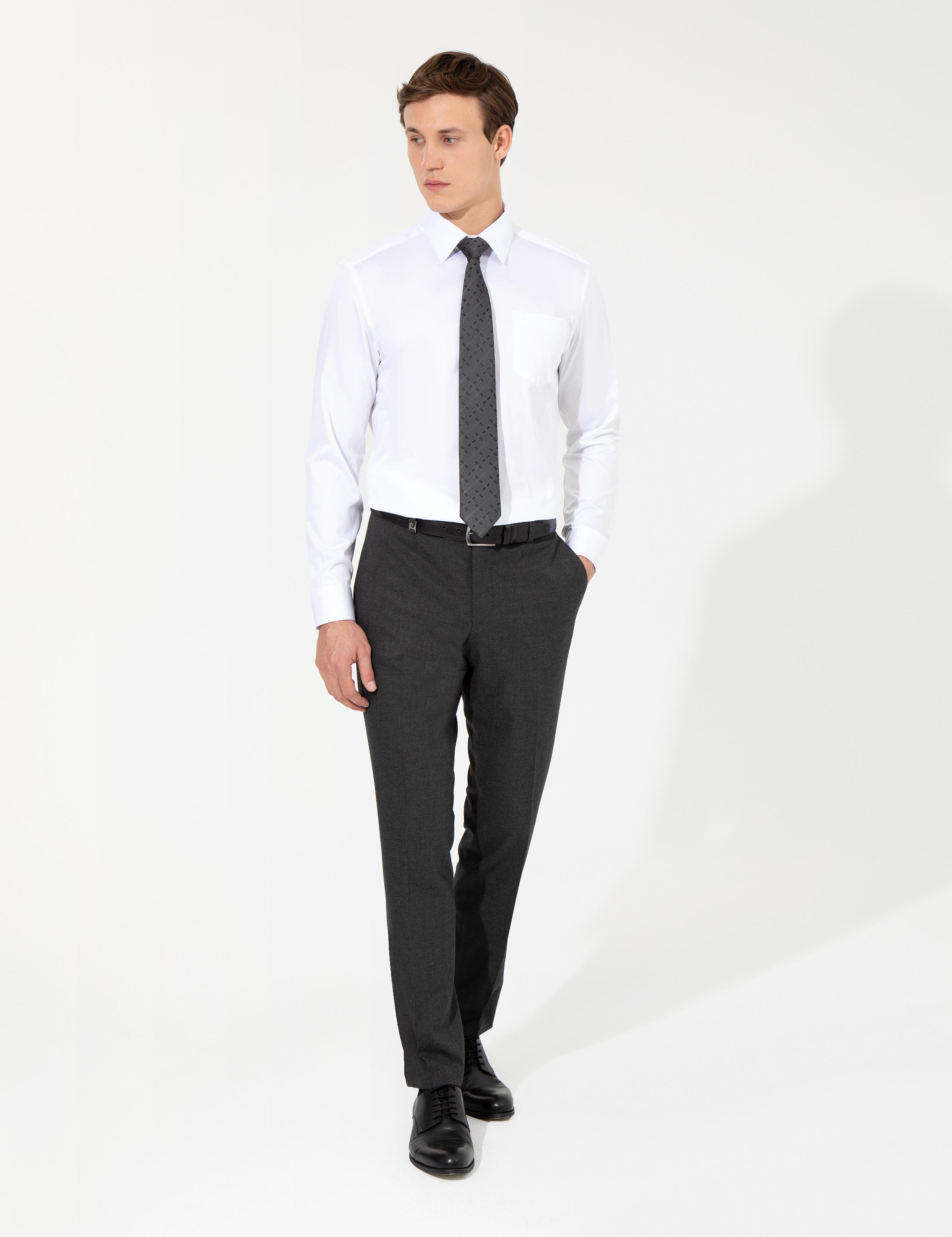 Beyaz Regular Fit Uzun Kollu Klasik Gömlek