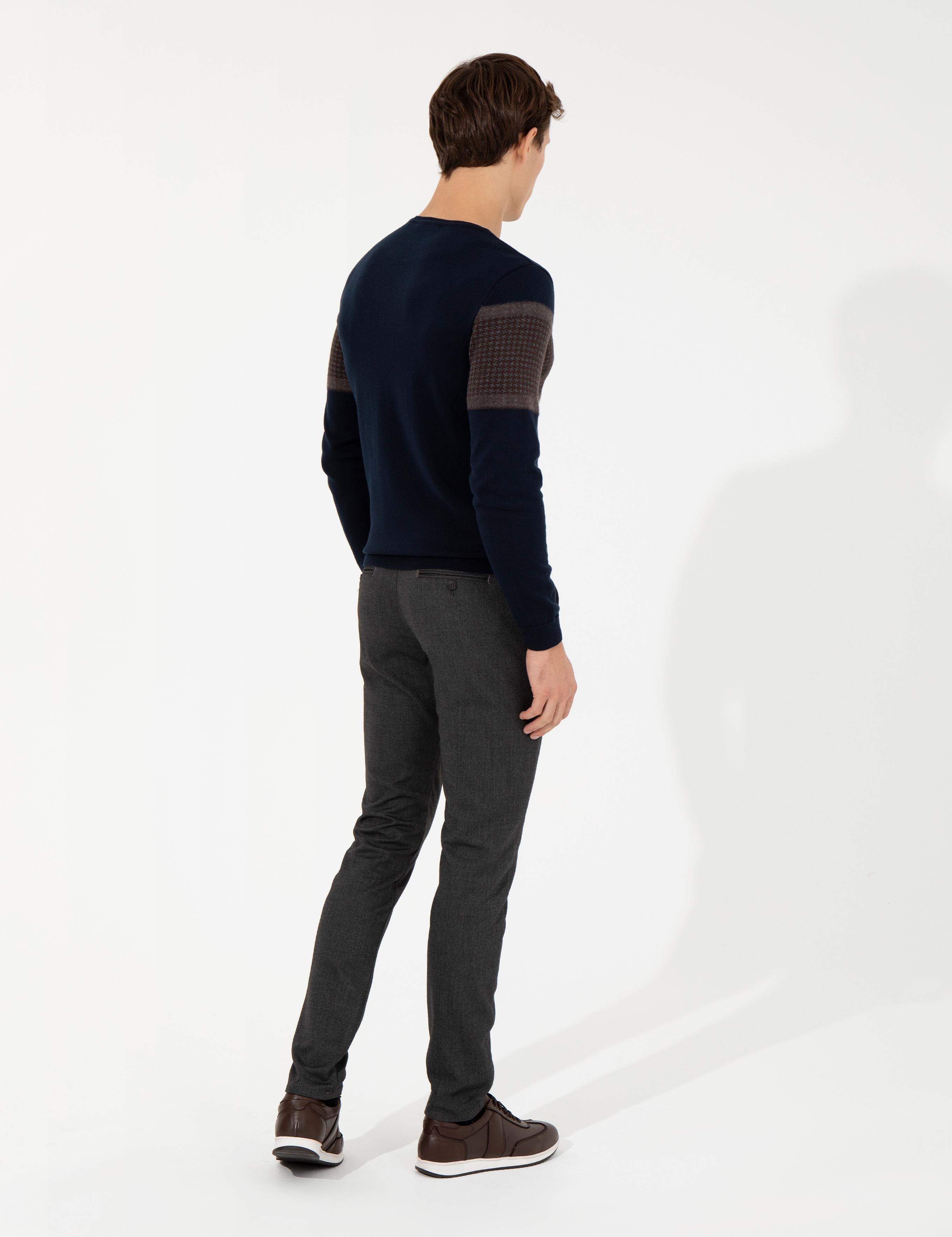 Siyah Slim Fit Kanvas Pantolon