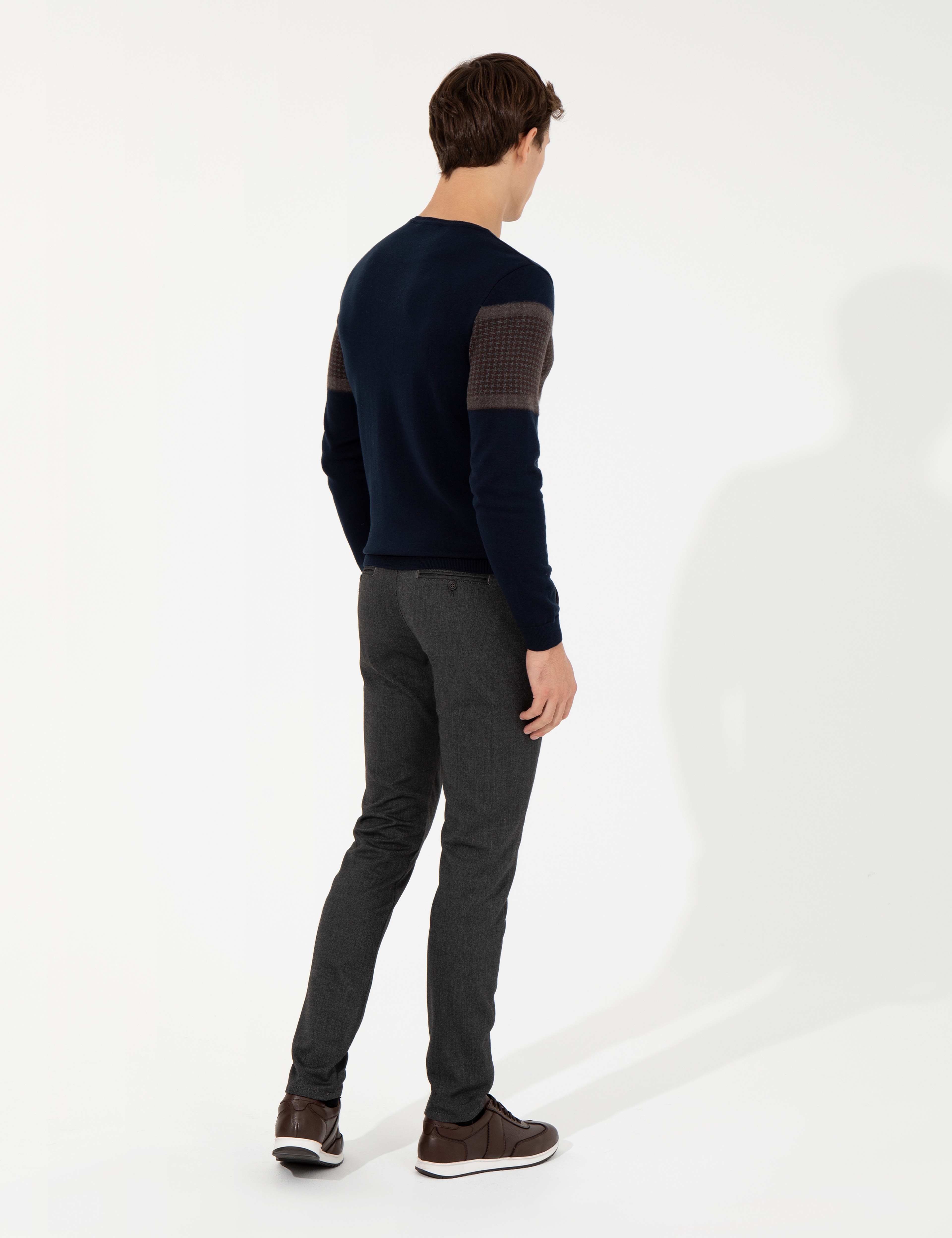 Siyah Slim Fit Kanvas Pantolon - Image 4