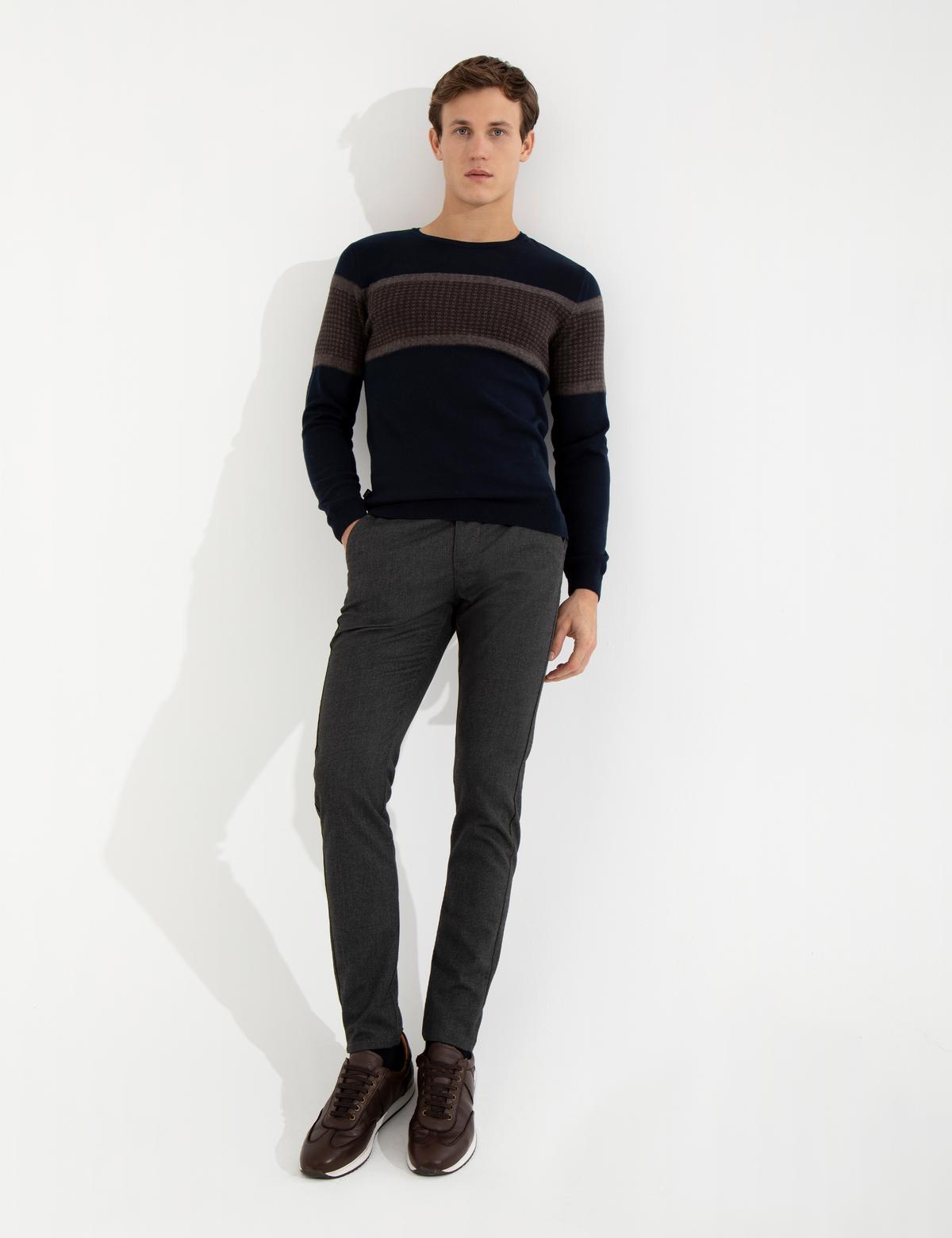 Siyah Slim Fit Kanvas Pantolon