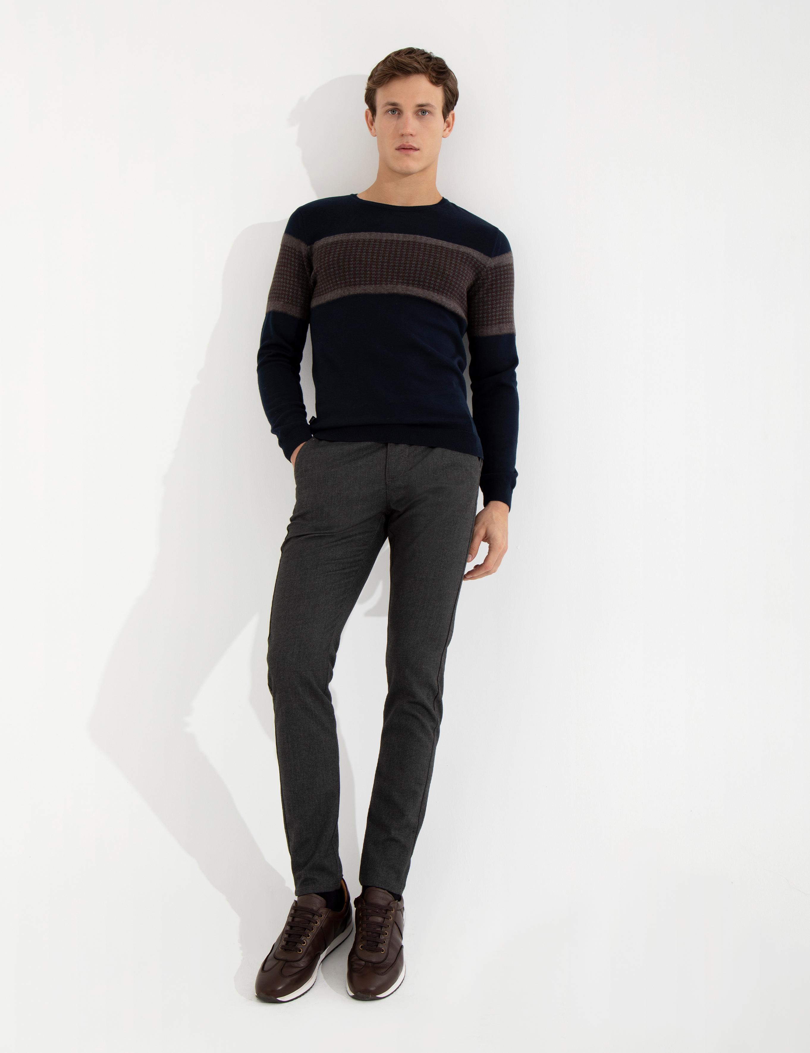 Siyah Slim Fit Kanvas Pantolon