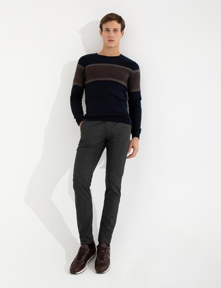 Siyah Slim Fit Kanvas Pantolon - 50263187118