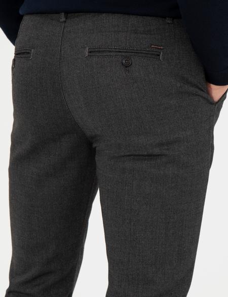 Siyah Slim Fit Kanvas Pantolon - 50263187118